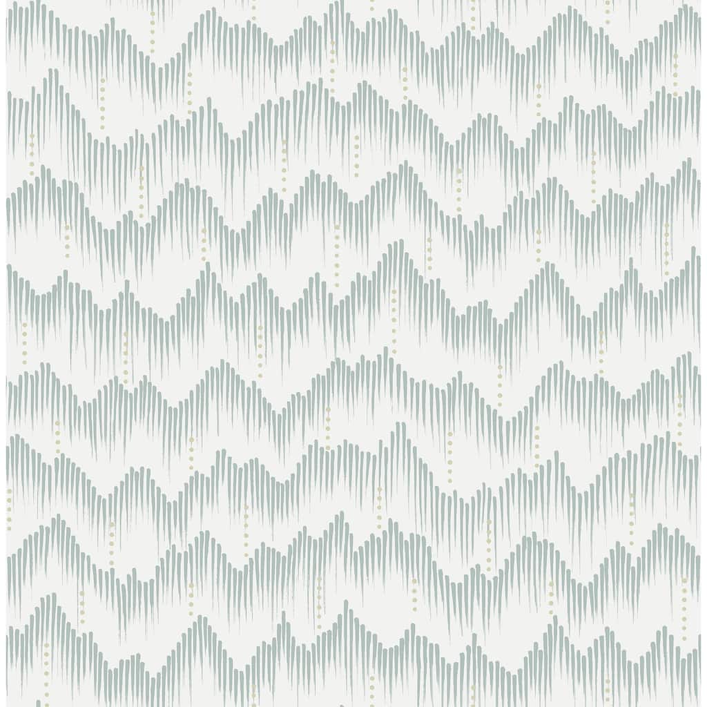 A-Street Prints Holmby Seafoam Brushstroke Zigzag Wallpaper
