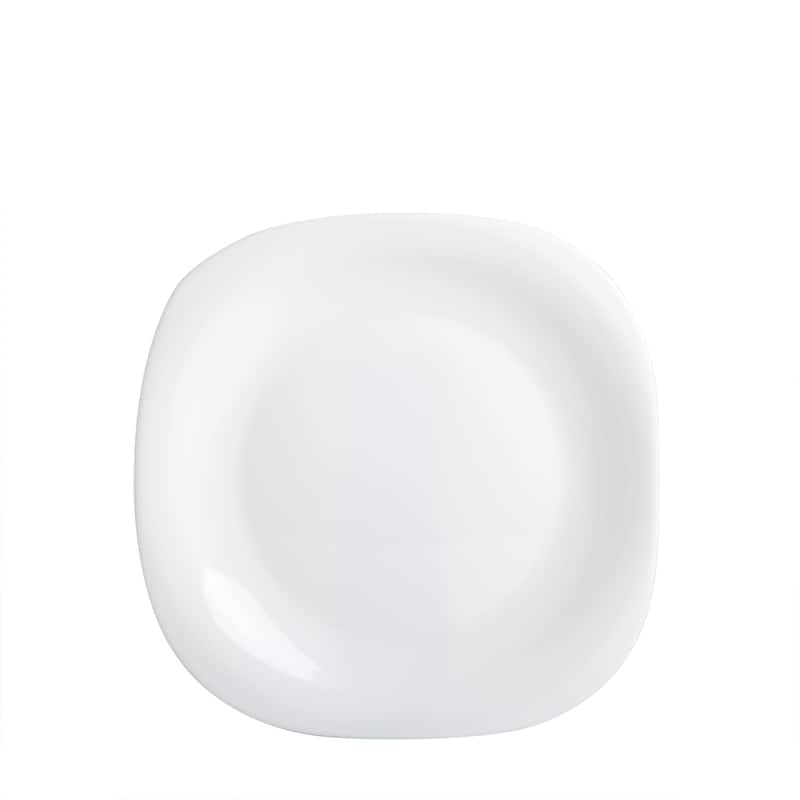 Gibson Home Ultra Soft-Square 18-Piece Dinnerware Set, Opal Glass