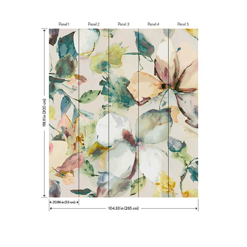 A-Street Prints Florian Teal Wall Mural