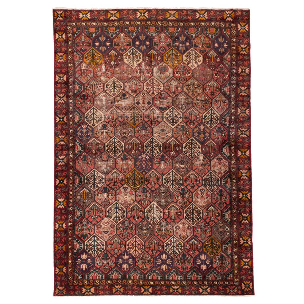ECARPETGALLERY Hand-knotted Kayseri Vintage Red Wool Rug - 6'4 x 9'0