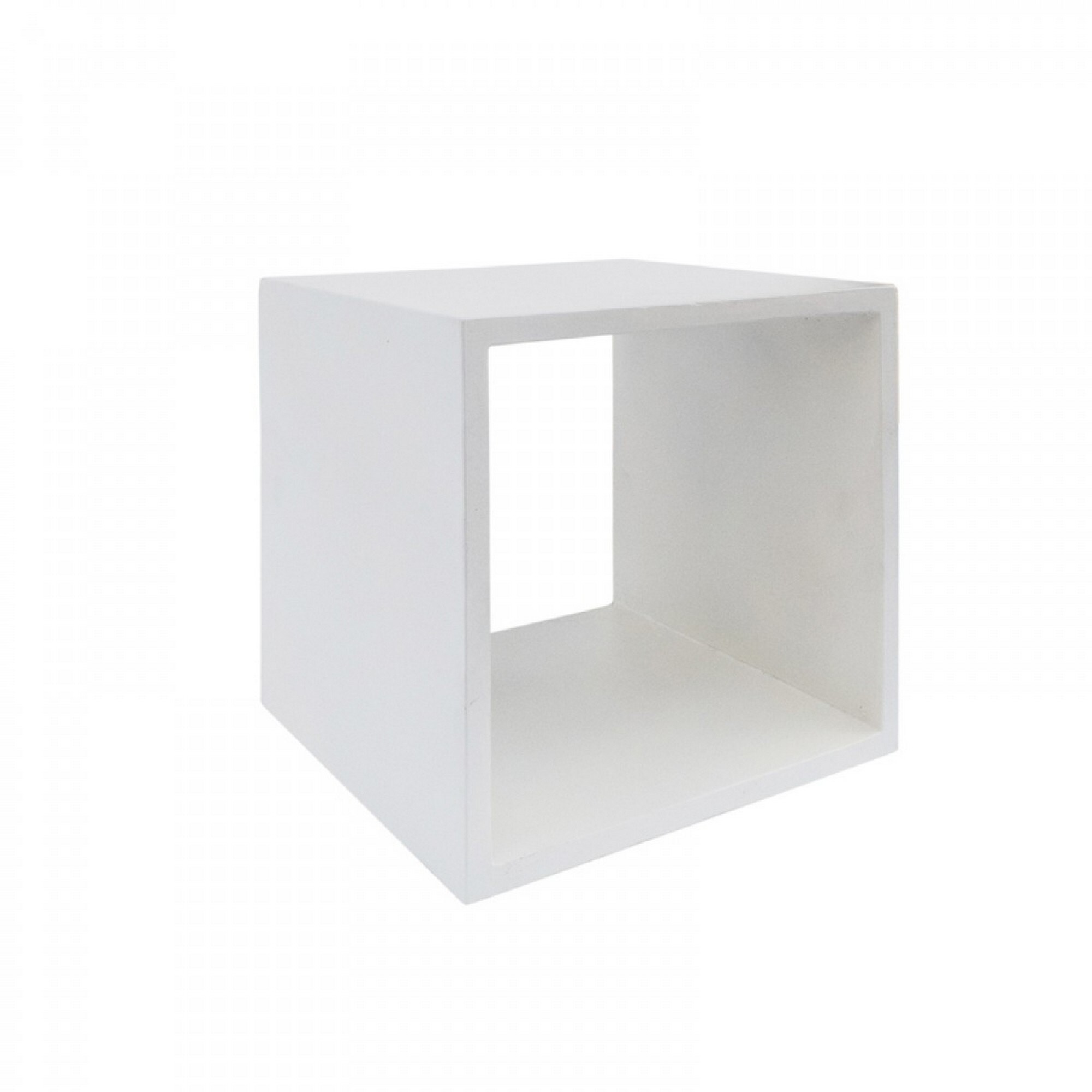 Contemporary Style Concrete Cube End Table With Sharp Edges White Overstock 31429143