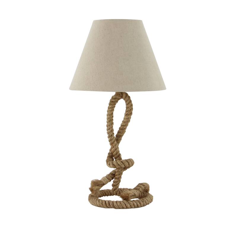 Brown Jute Rope Twisted Rope Styled Desk or Table Lamp