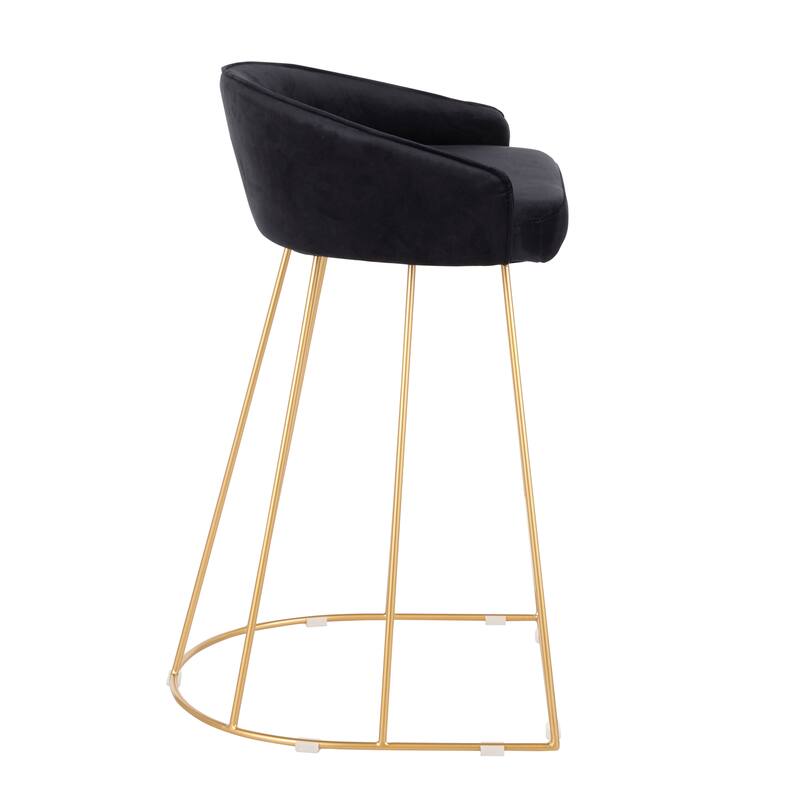 Silver Orchid Haid Velvet Upholstered Counter Stool (Set of 2)