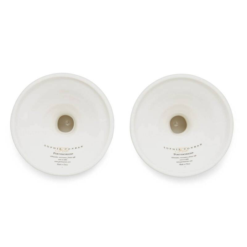 Portmeirion Sophie Conran White Set of 2 Egg Cups - 3.5 inch