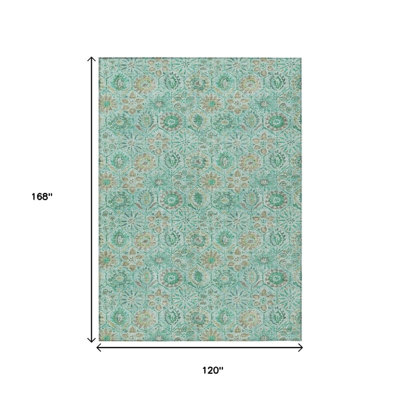 HomeRoots Floral Transitional Rectangle Outdoor Rug