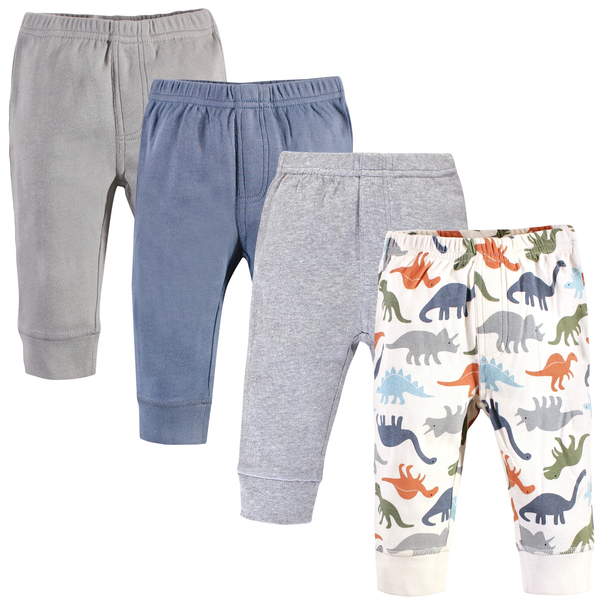 Touched by Nature Baby Boy Organic Cotton Pants 4pk, Bold Dinosaurs