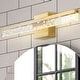 preview thumbnail 15 of 62, JONATHAN Y Baxter 22" 1-Light Modern Contemporary 360-Degree Rotatable Iron/Seeded Acrylic Integrated LED Vanity Light 22" - Brass Gold/Clear