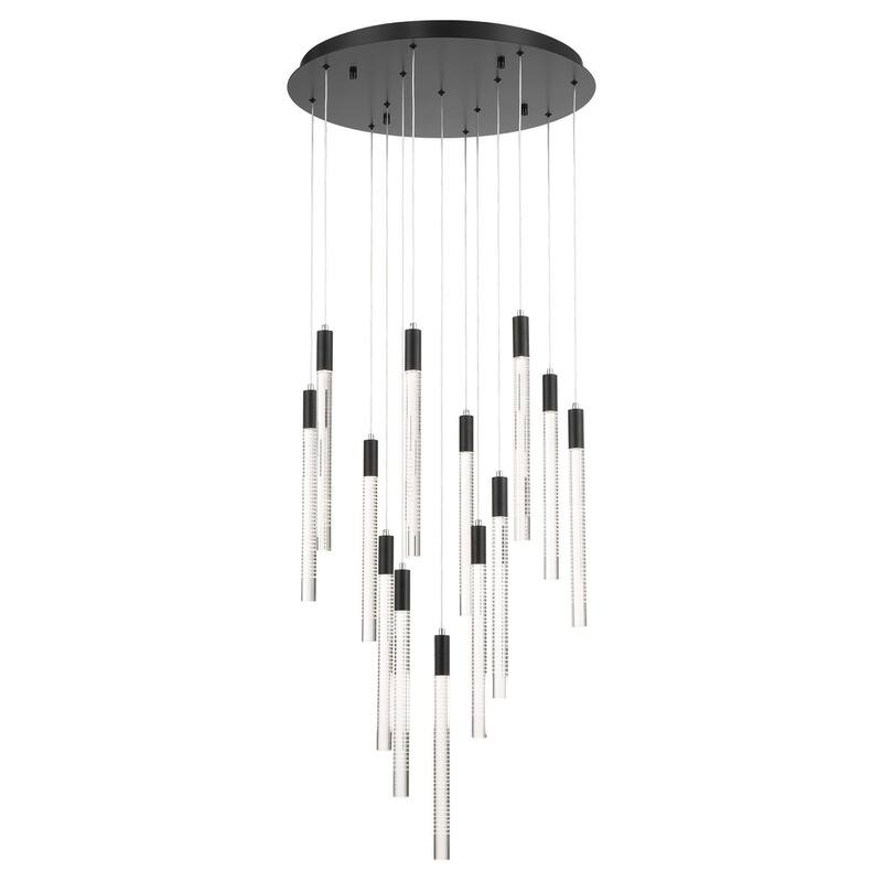 Artcraft Celine Integrated LED Chandelier - Black Finish - 23.62" Diameter