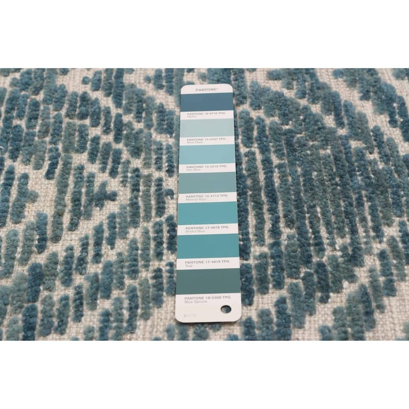 ECARPETGALLERY Hand-knotted Tangier Turquoise Wool Rug - 6'1 x 9'4
