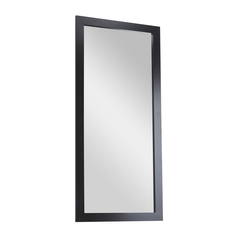Black Wooden Room Wall Mirror