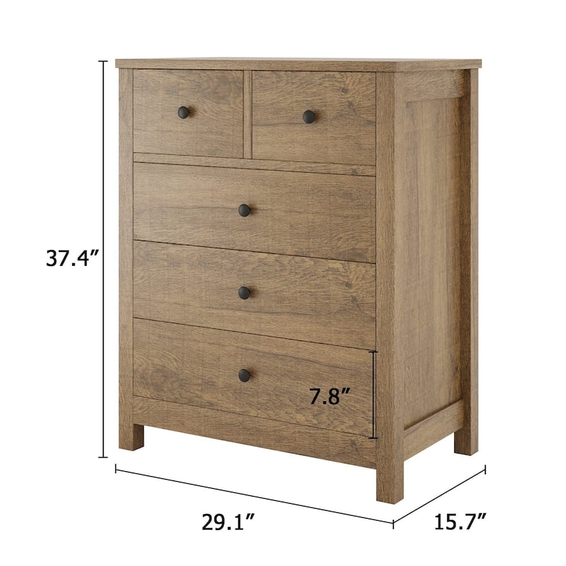 5 Drawer Dresser with Deep Space,Storage Cabinet