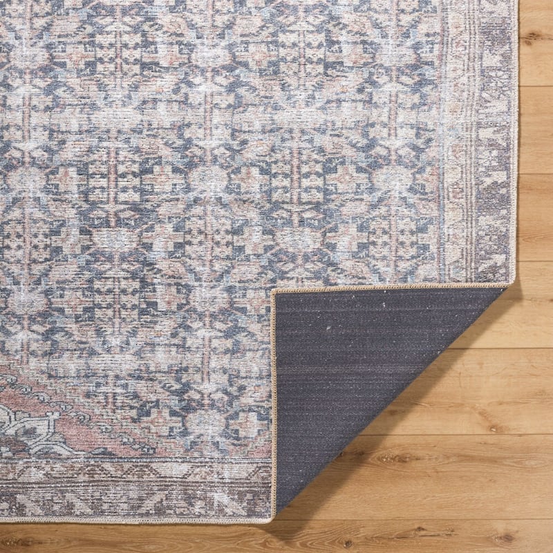Livabliss Vinny Traditional Washable Area Rug - 2'7" x 7'10" - Black/Brown