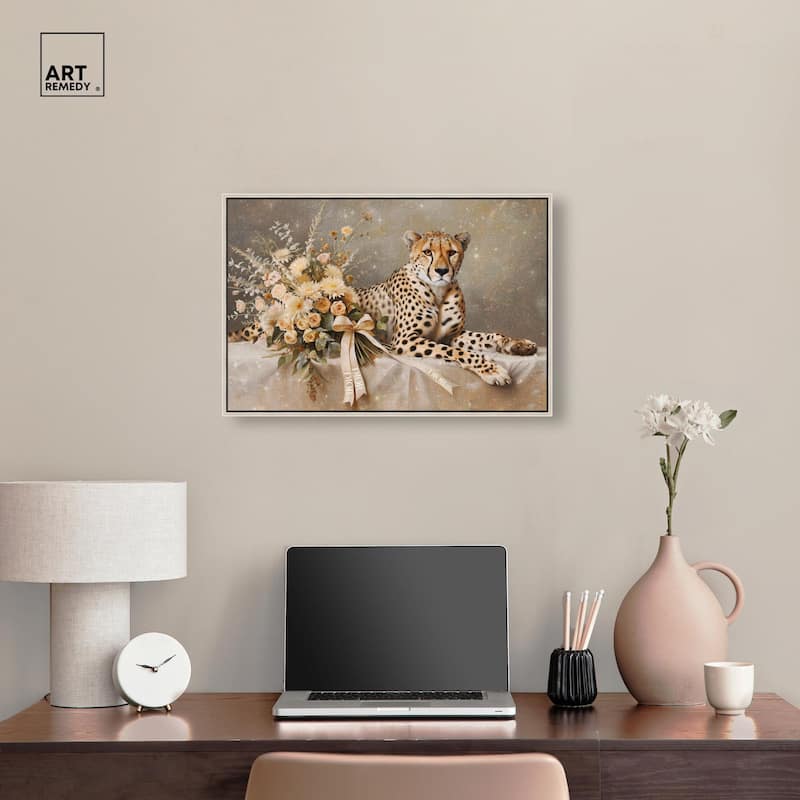 Bouquet Cheetah Canvas by Art Remedy
