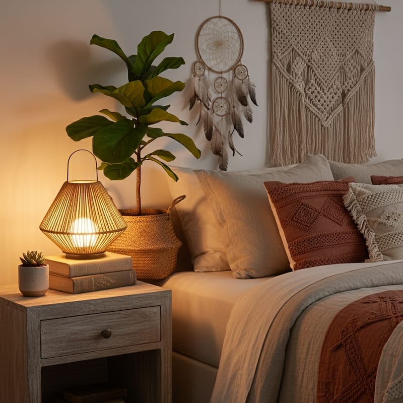 60 in 2-in-1 Rattan rechargeable floor lamp with RGB Lantern