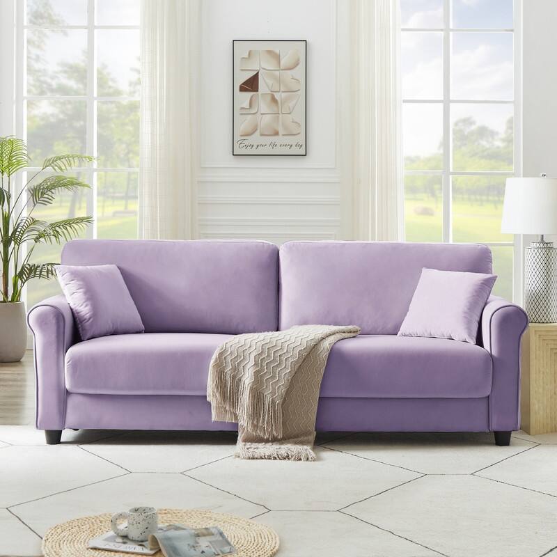 82"Velvet Upholstery Cloud Sofa Couch Cushion Back Deep Seat Loveseat