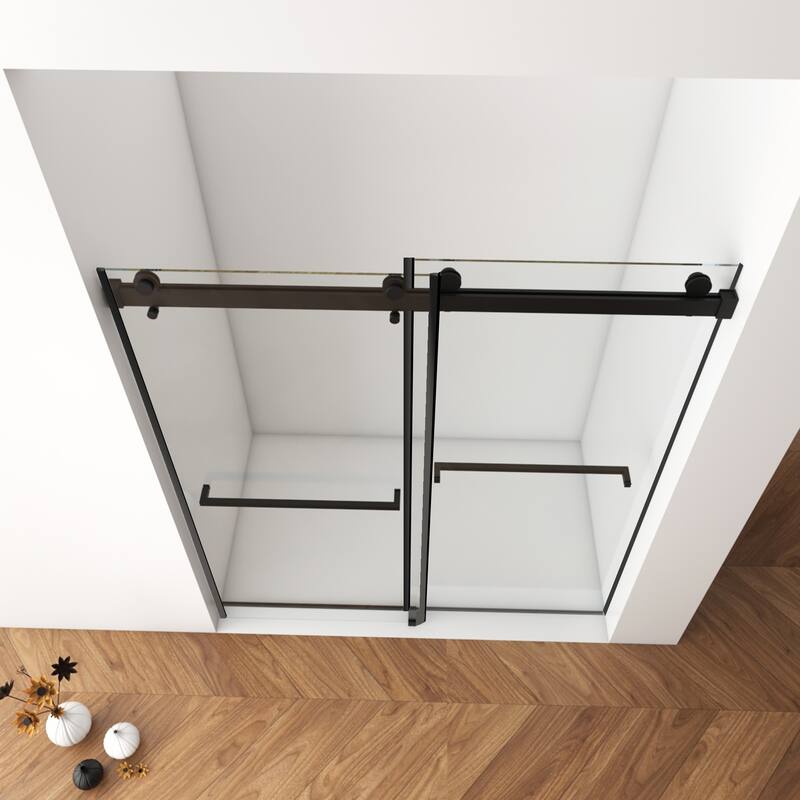56"-60"W x 70"Frameless Sliding Shower Door with Clear Tempered Glass