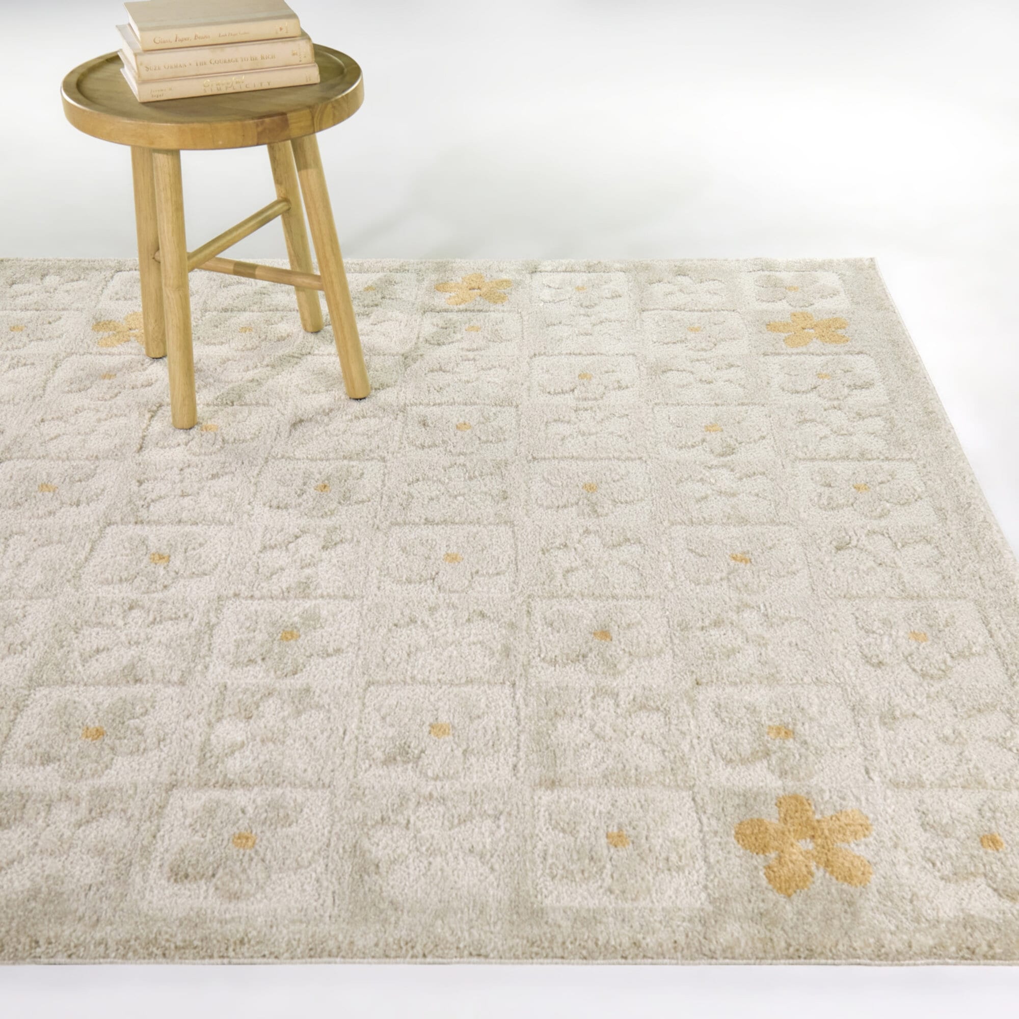 Helen Floral Checkered Area Rug