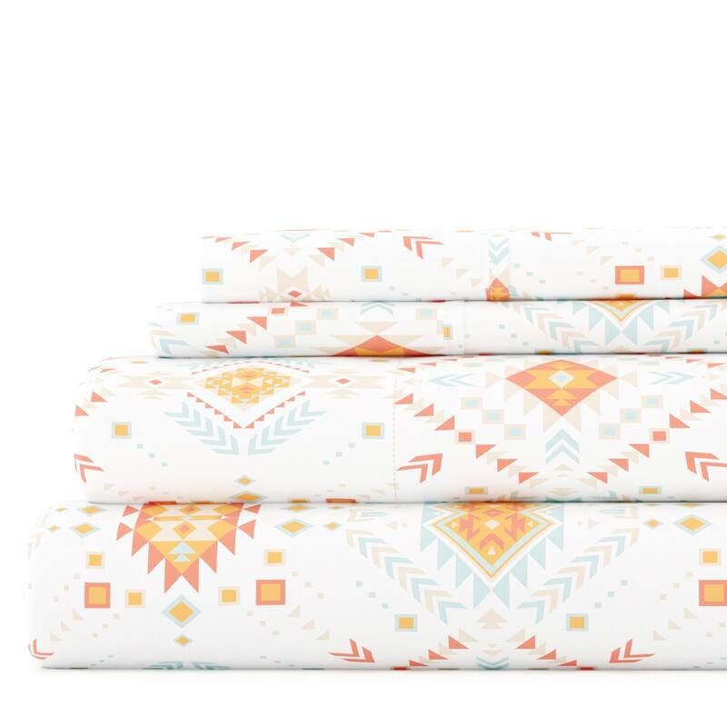 Becky Cameron Aztec Dreams Pattern 4 Piece Deep Pocket Bed Sheet Set - Full
