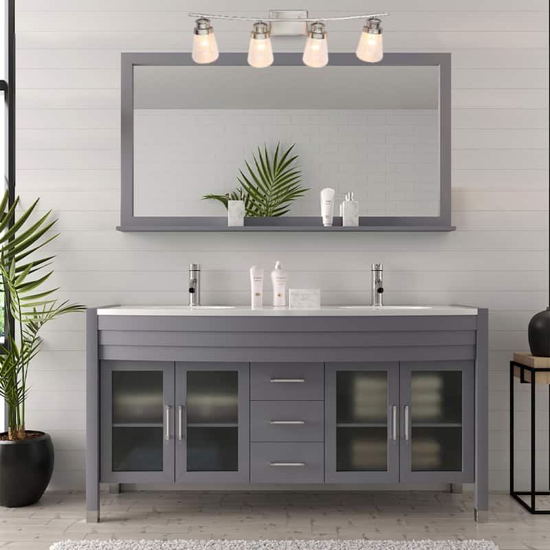 4 Light Vanity Lighting in Brushed Nickel Finish - 6.5L x 33.25W x 10.25H in.