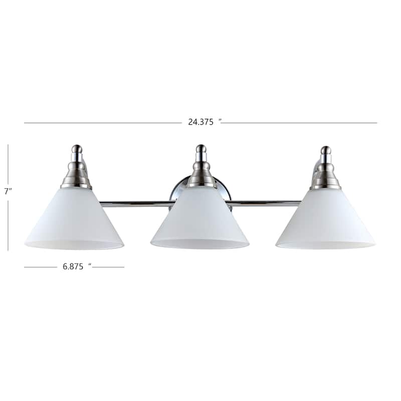 SAFAVIEH Lighting Frauke Wall Sconce - 24.4"x8.5"x7" - Nickel/White - 24Wx9Dx7H