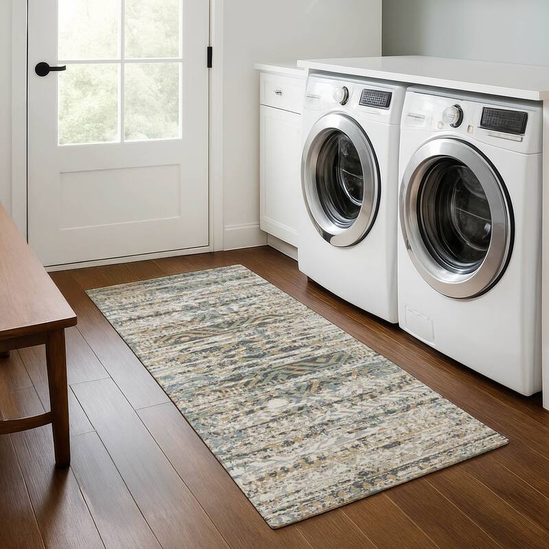 Premium Washable Super Soft Modern Global Mayfield Rug - Ivory - 2'3" x 7'6"