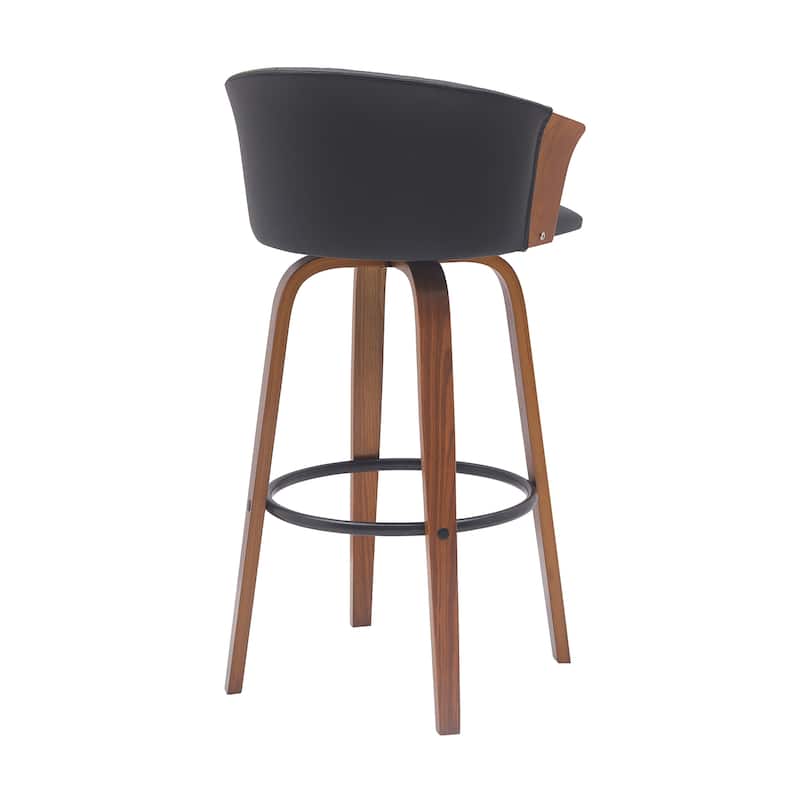 Diana Upholstered Wood Bar or Counter Height Swivel Stool