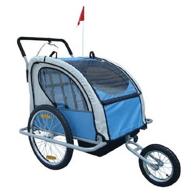 Aosom 2 in 1 Double Child Bike Trailer and Stroller