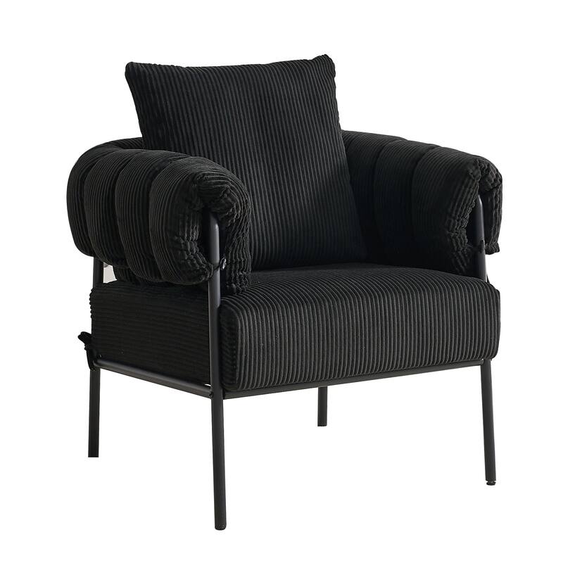Black Simple Side Chair Office Chair Coffee Chair with Metal Legs, Padded Chair Reception Chair