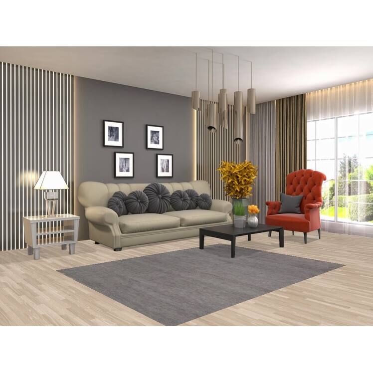 Gray Gabbeh Modern Area Rug Hand-Knotted Wool Carpet - 4'11" x 6'6"