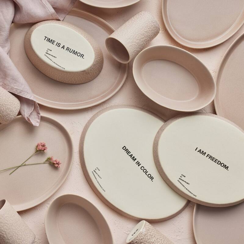 Stone by Mercer Project Katachi Stoneware Dinnerware Set - Nude - 16 Piece