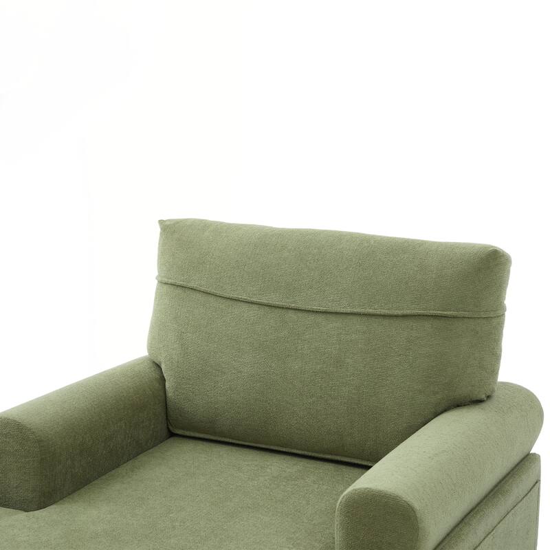 Modern Minimalist Chenille Fabric Chaise Lounge Recliner Single Sofa Living Room Bedroom