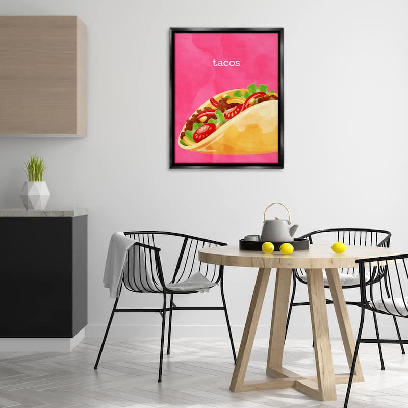 Stupell Tacos Mexican Cuisine Framed Floater Canvas Wall Art Design By Kim Allen