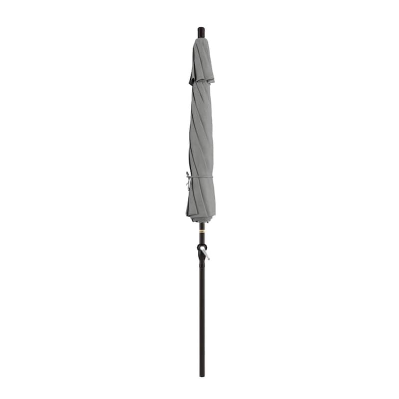 California Umbrella 9' Sunset Series Patio Umbrella Bronze Aluminum Frame and Ribs, Crank Lift Auto Tilt, Sunbrella Cilantro