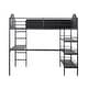 preview thumbnail 6 of 4, Furniture of America Orven Modern Black Metal Twin Loft Bed with Desk and Shelves