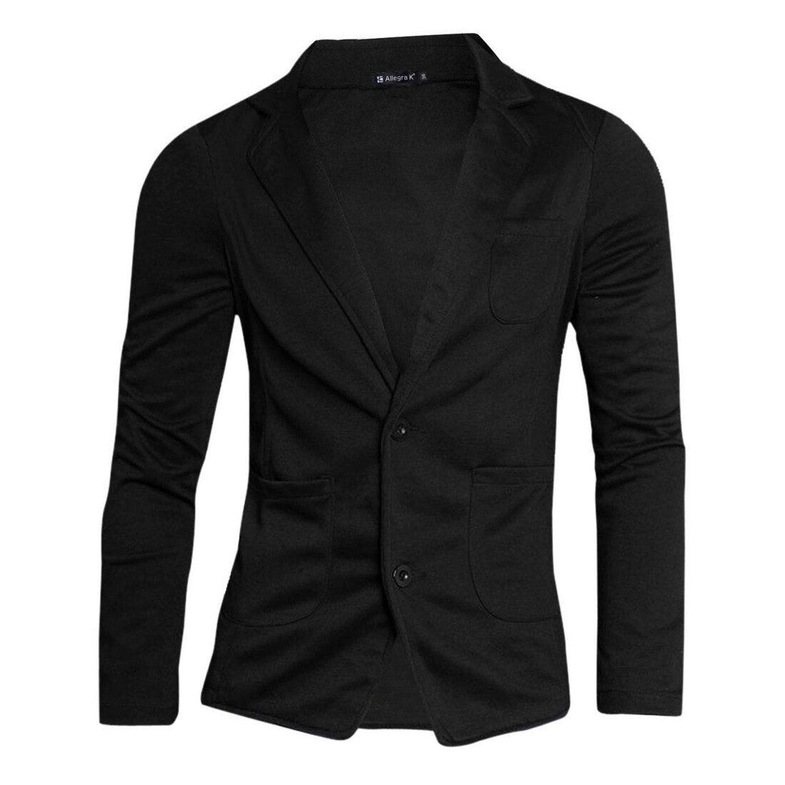 38 X-Long, Black Mens Elegant Modern 2 Button Notch Lapel Blazer Many Colors