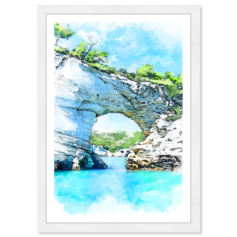 Wynwood Studio 'Natural Gateway' Nautical and Coastal Blue Wall Art Framed Print