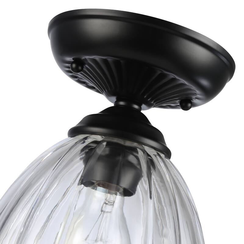 Golden Lighting Audra 1-light 7in Semi-Flush Mount in Matte Black - Matte Black - 1-Light 7" Semi-flush
