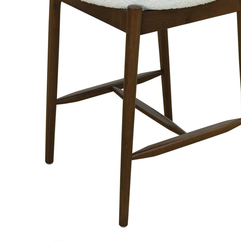 Mid-Century Modern Counter Stools with I-Shaped Footrest(Sets of 2)