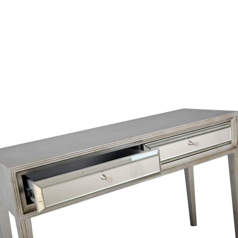 HomeRoots 48" Silver Mirrored Glass Console Table - 48.00 in. x 31.20 in. x 16.80 in.