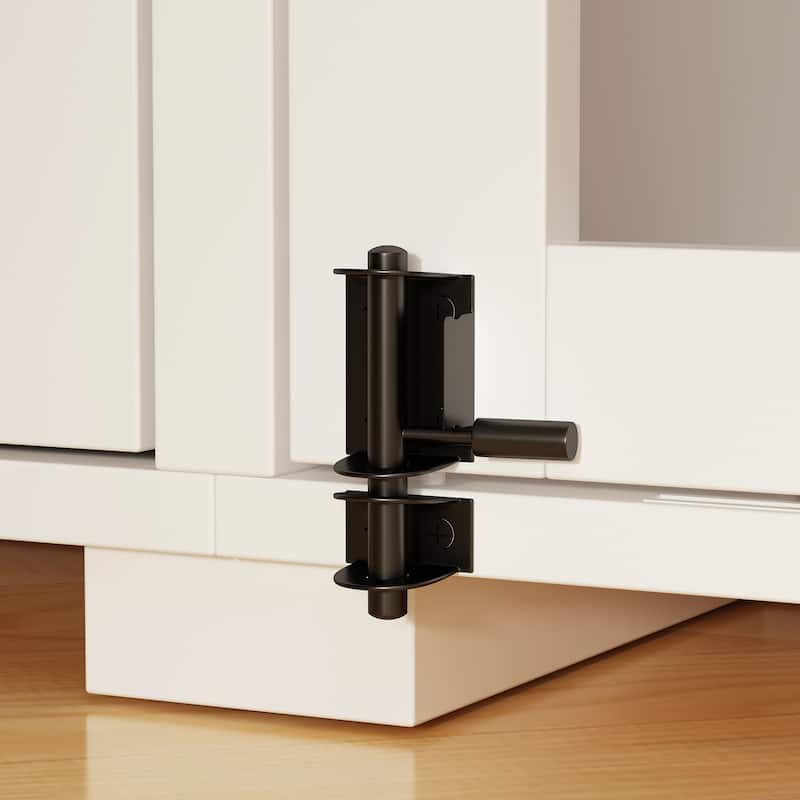 Storage Sideboard with Pet House Modern Home Essential in Black/White