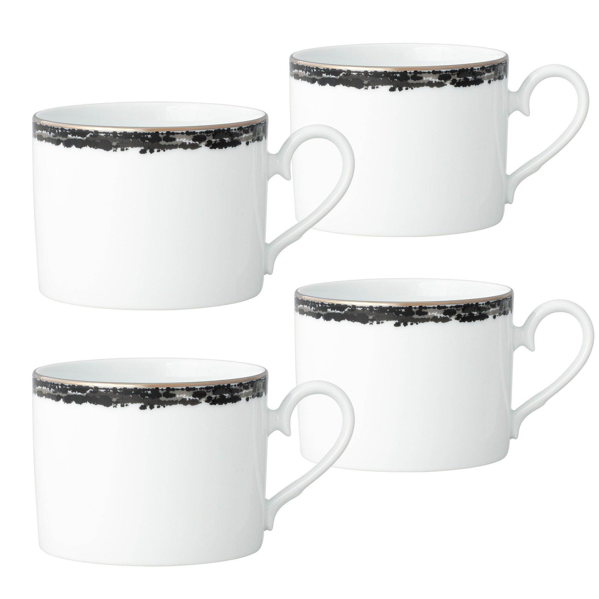 Noritake Rill Set Of 4 Tea Cups, 8 Oz.