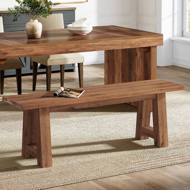 55" Farmhouse Long Bench for Entryway, Dining Room, Hallway