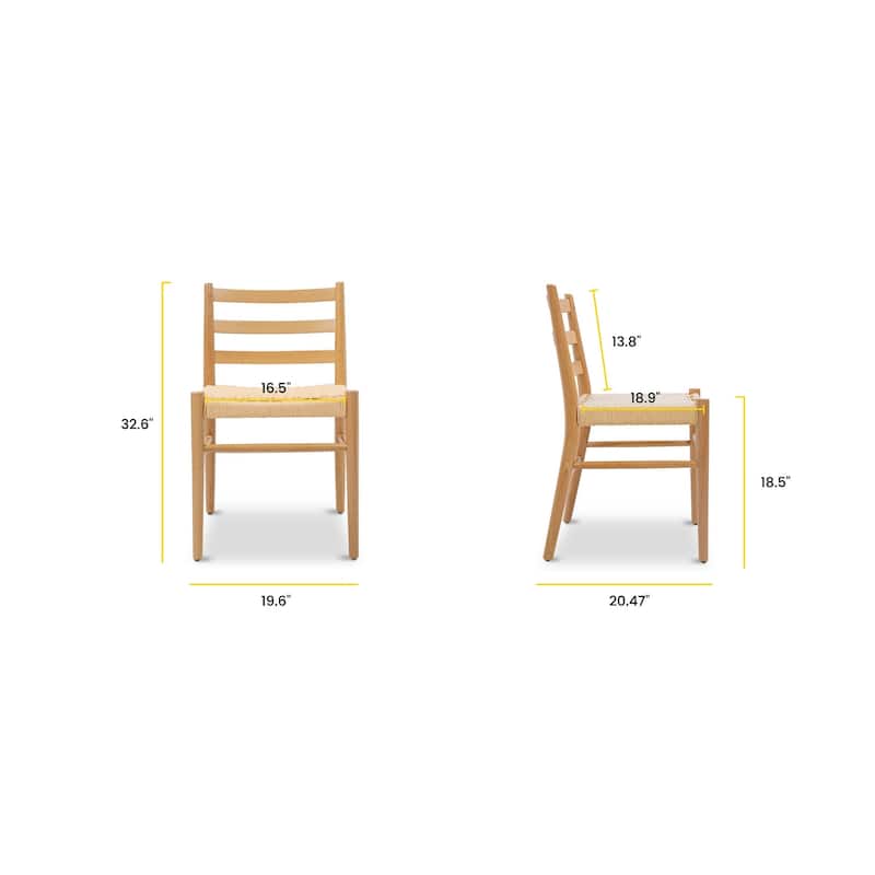 Poly and Bark Ray Dining Chair 2.0 (Set of 2) - Solid Wood Frame