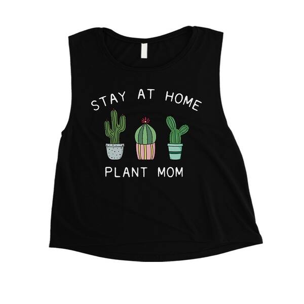 Shop Stay At Home Plant Mom Womens Black Mother S Day Crop Tank