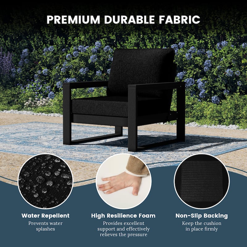 Endless Patio Sectional 5-Piece Deep Seating Set with Black Frame