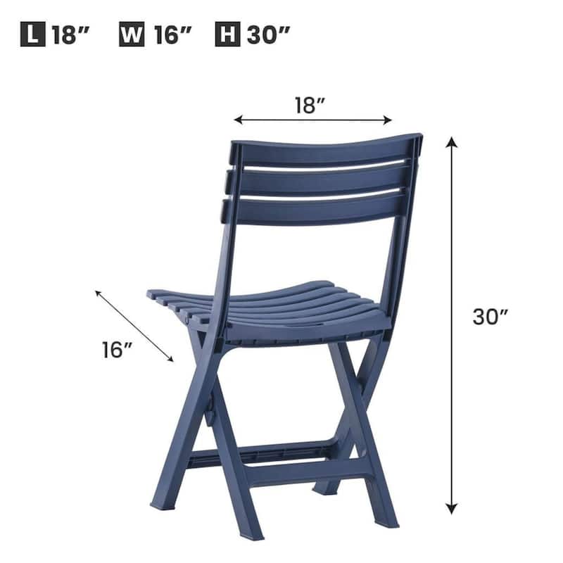 Outdoor Folding Chair Set of 2 Space-Saving UV Resistant Patio Seating