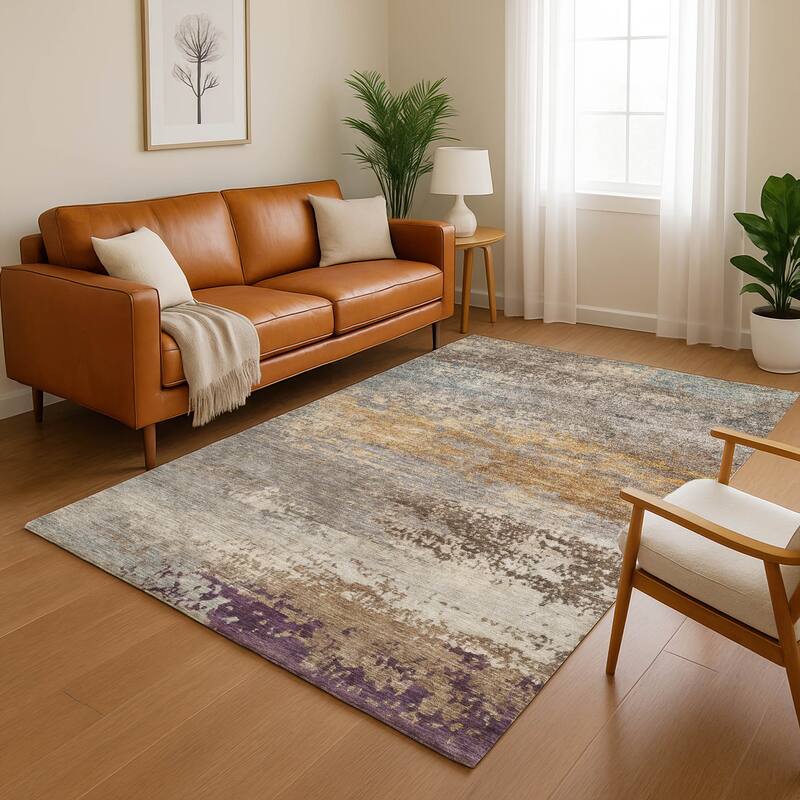 Premium Washable Super Soft Modern Casual Mayfield Rug - Brown - 2'6" x 3'10"