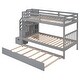 preview thumbnail 26 of 38, Twin/Full Bunk Bed with Trundle, Drawers & Safe Staircase - Space-Saving Design
