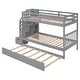preview thumbnail 6 of 18, Twin/Full Bunk Bed with Trundle & Stairs - Practical for Kids' Rooms