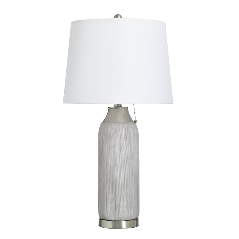 StyleCraft Donald Table Lamp - Silver, Grey, White